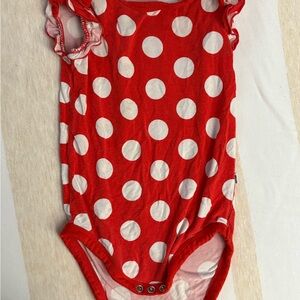 Little Sleepies Red and White Polka Dot Bodysuit